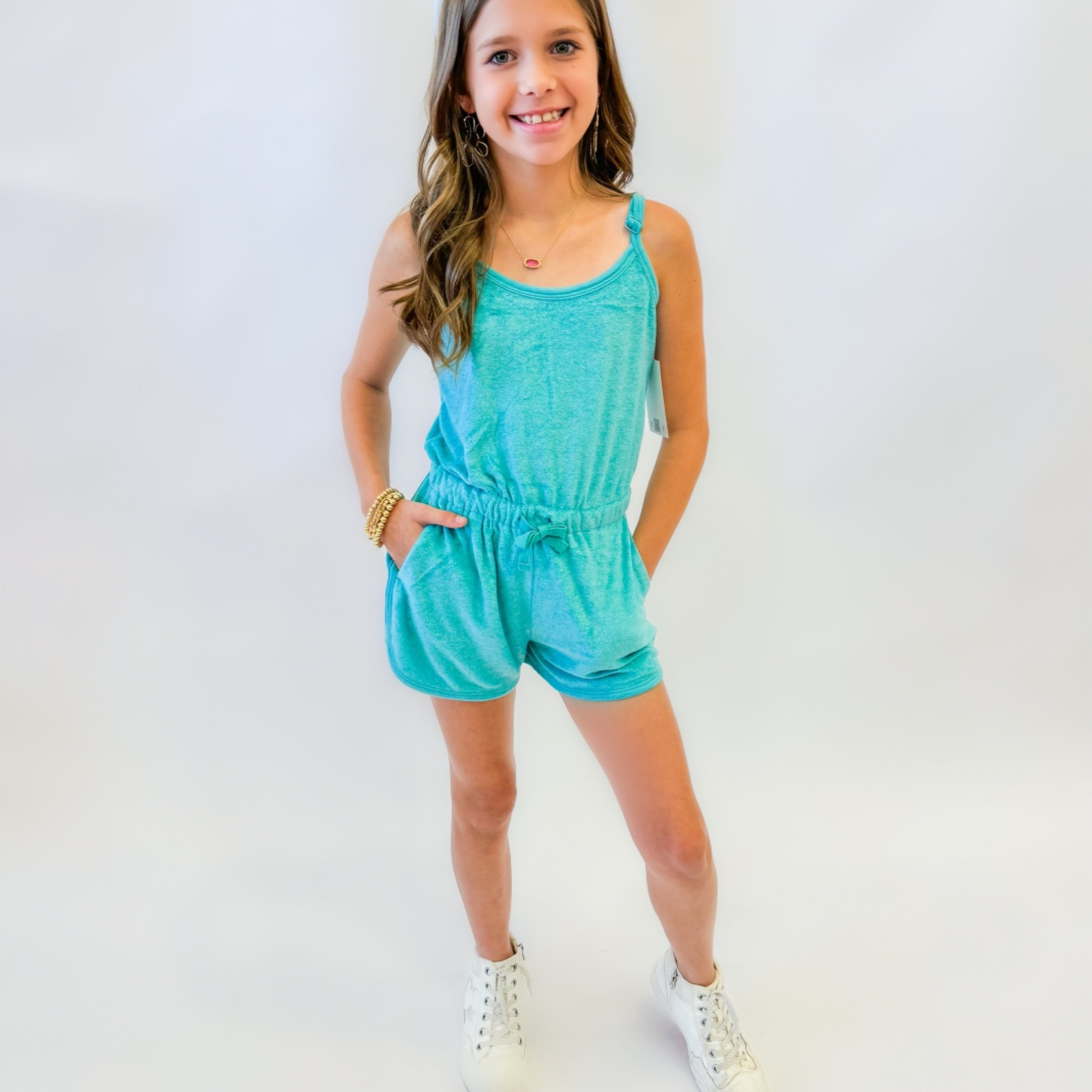 Terry cloth romper best sale
